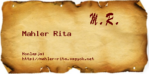 Mahler Rita névjegykártya