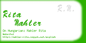 rita mahler business card